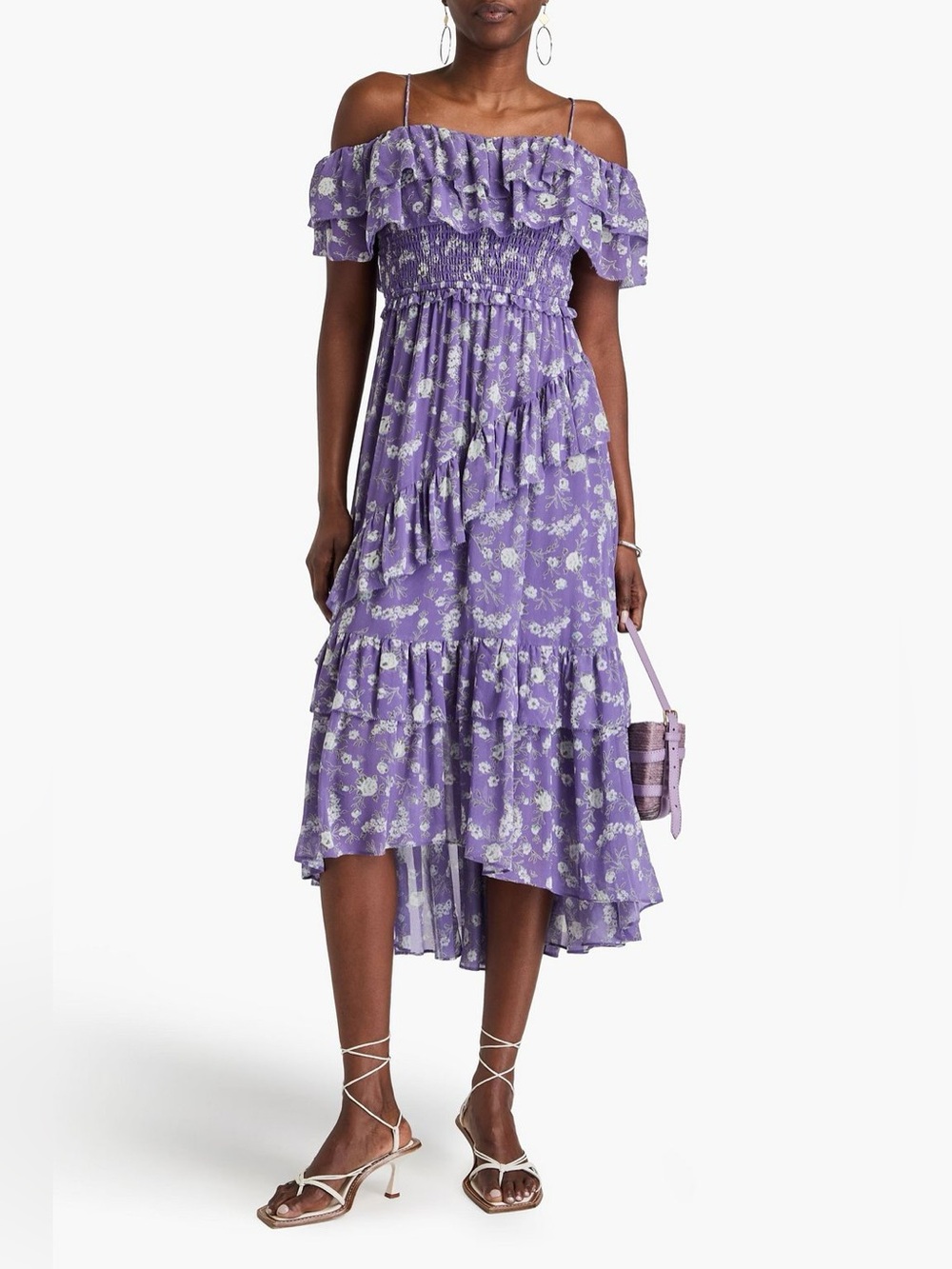 Ulla Johnson Penninah Silk Floral Ruffle Dress